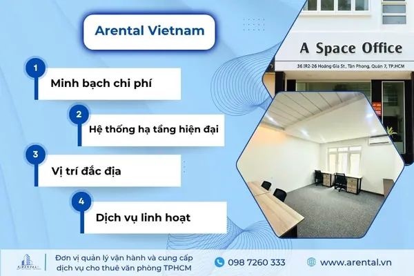Arental Vietnam cho thuê văn phòng minh bạch chi phí.
