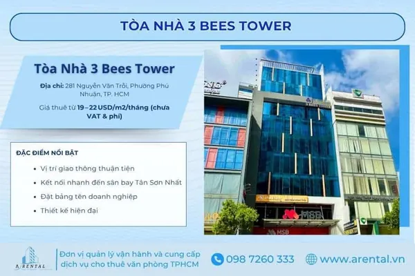 3 Bees Tower – Văn phòng đạt chuẩn LEED tại cửa ngõ sân bay Tân Sơn Nhất.