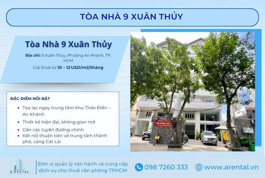 Tòa nhà số 9 Xuân Thủy nổi bật với thiết kế hiện đại và vị trí thuận tiện gần ga Metro.