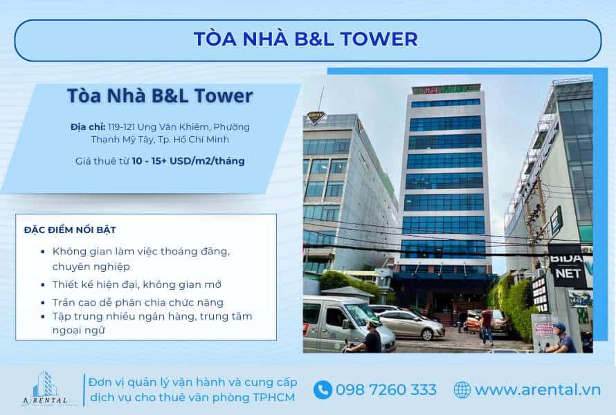 B&L Tower sở hữu thiết kế vuông vức hiện đại, dễ chia tách không gian làm việc hiệu quả.