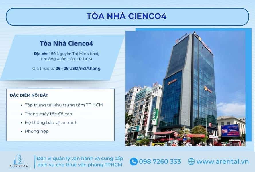 Cienco4 Tower – Văn phòng hạng B hiện đại giữa trung tâm Quận 3.