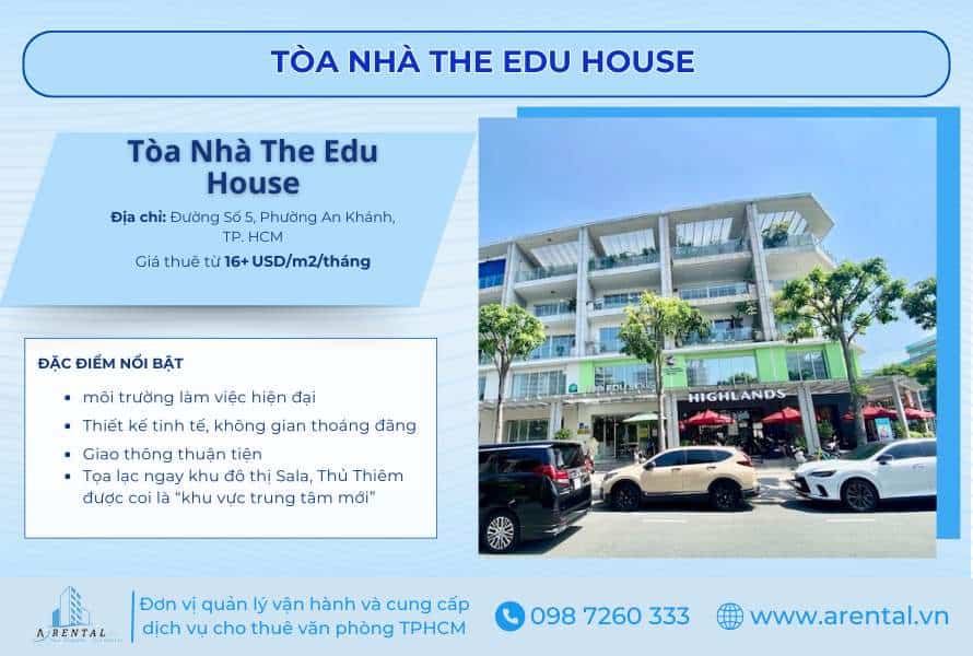 The Edu House là văn phòng lý tưởng trong khu đô thị Sala với giá thuê cạnh tranh.