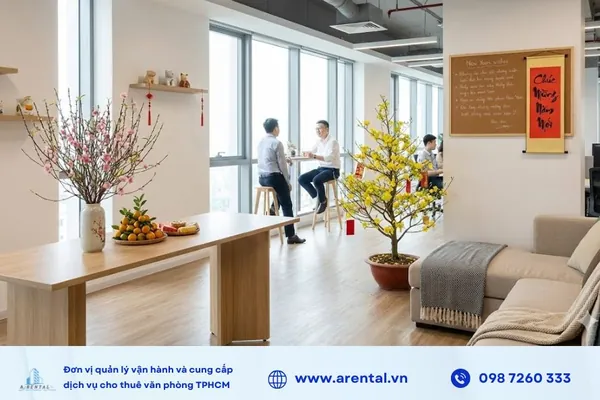 Trang trí Tết tại không gian sinh hoạt chung.