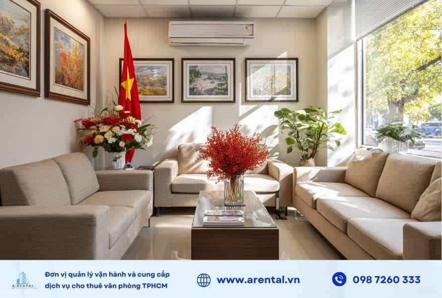 Trang trí văn phòng ngày 2 tháng 9 tại phòng tiếp khách riêng.