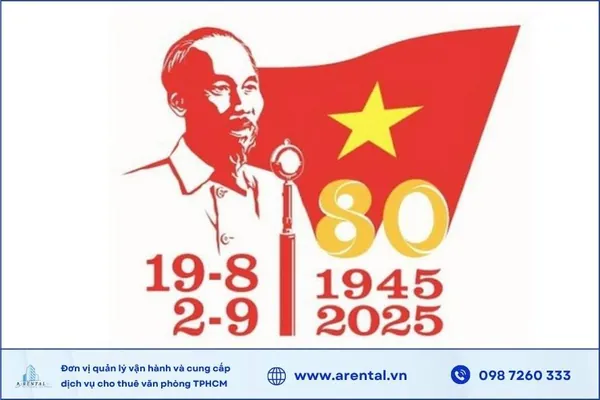 Mẫu logo chính thức cho hoạt động kỷ niệm 80 năm Quốc khánh 2/9 (1945-2025).