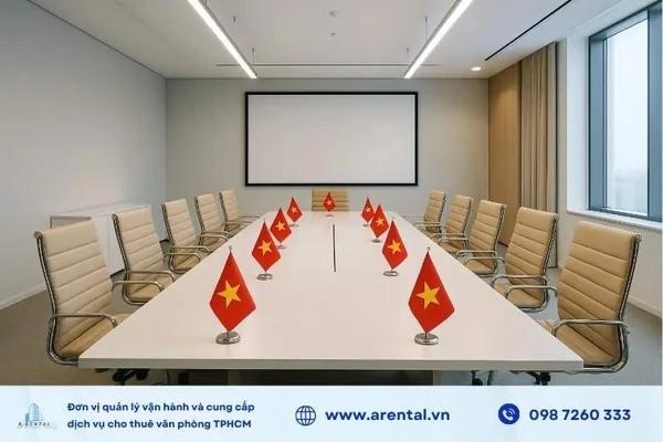 Trang trí không gian phòng họp ngày 2/9.