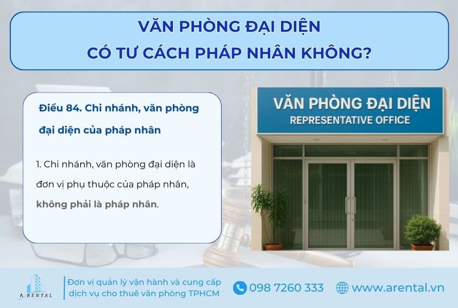 Văn phòng đại diện không phải là pháp nhân.