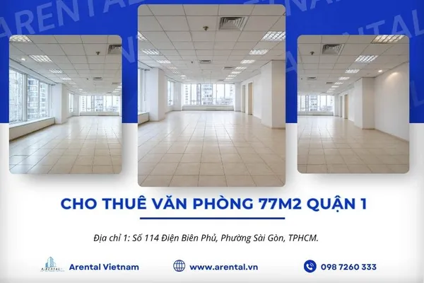 Giới thiệu mặt bằng văn phòng cho thuê 77m2 tại Quận 1