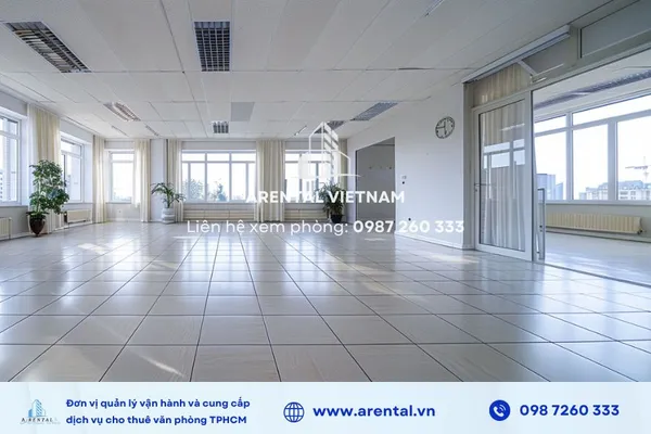 Sàn trống 90m2 tại Quận 1 cho phép doanh nghiệp bố trí linh hoạt từ 5 - 7 khu vực chức năng