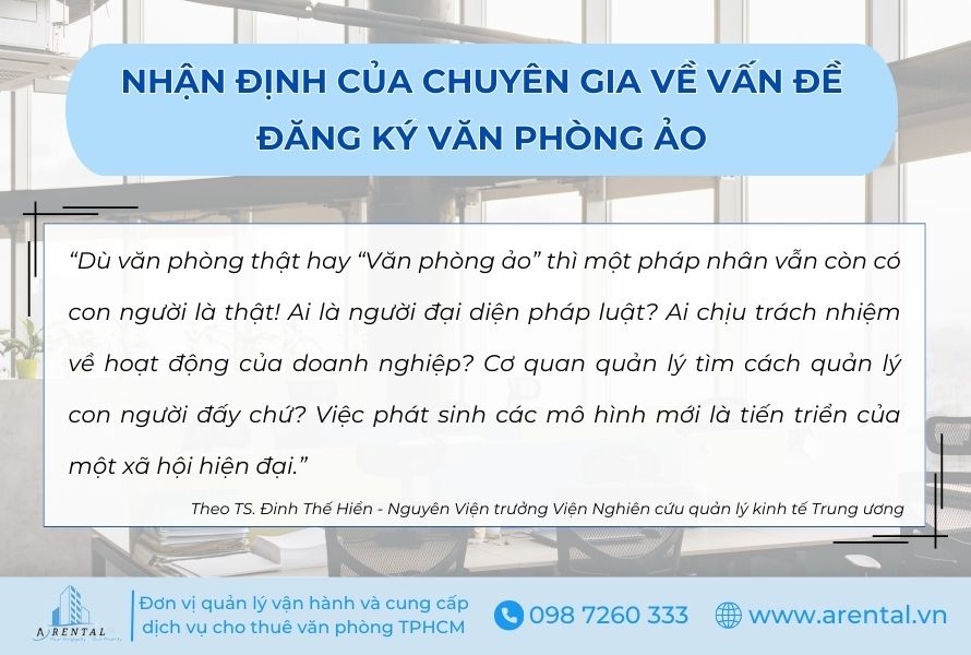 Nhận định của chuyên gia về vấn đề đăng ký văn phòng ảo.