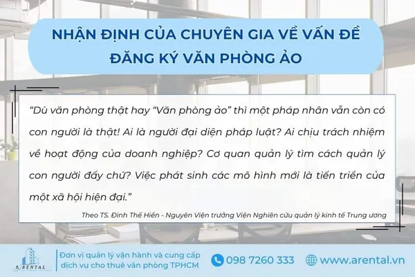 Nhận định của chuyên gia về vấn đề đăng ký văn phòng ảo.