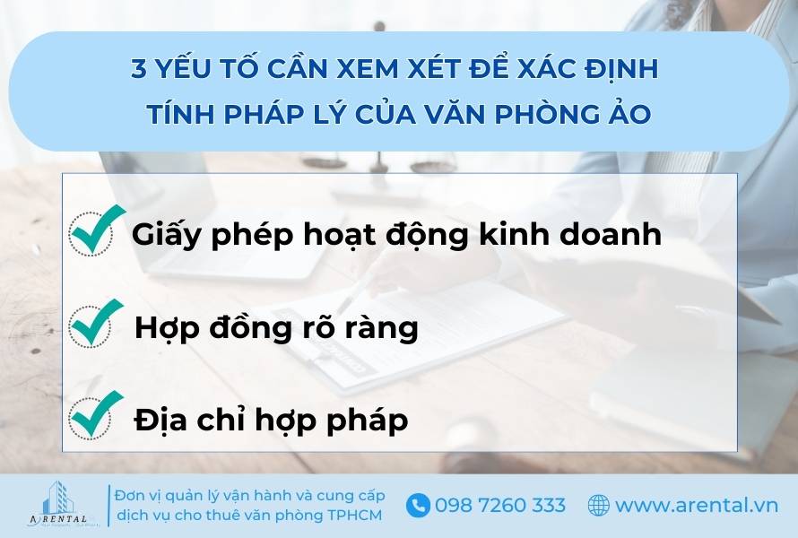 3 yếu tố cần xem xét để xác định tính pháp lý của văn phòng ảo cho thuê.