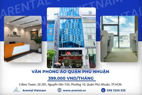 Dịch vụ cho thuê văn phòng ảo quận Phú Nhuận tại Arental Vietnam giá chỉ từ 399.000 VND/tháng.