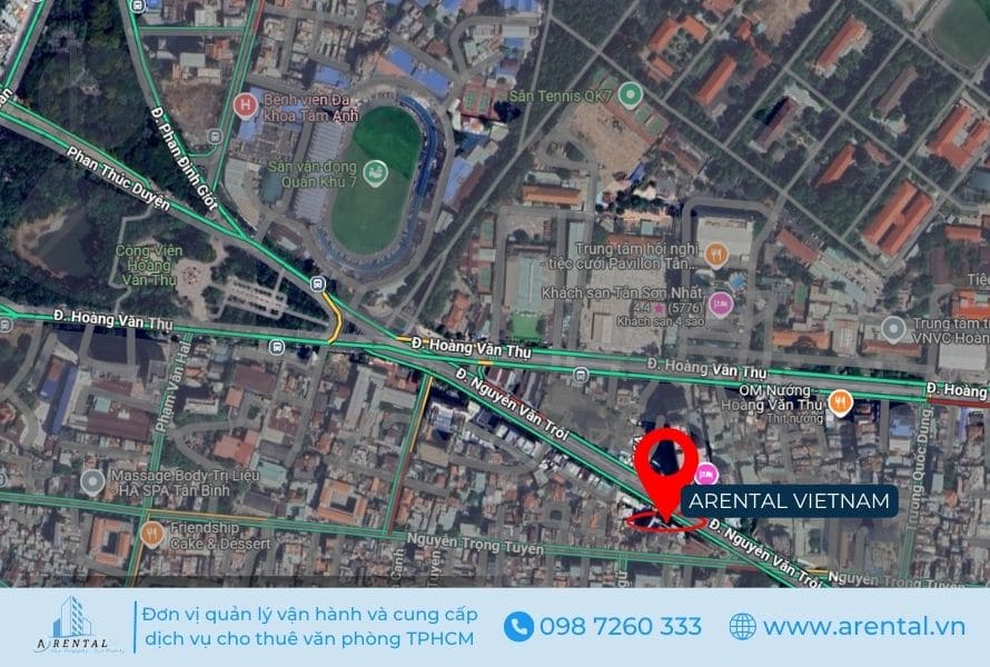 Vị trí đắc địa của Arental Vietnam quận Phú Nhuận trên GG maps.