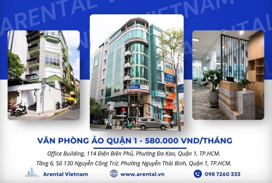 Arental Vietnam cho thuê văn phòng ảo quận 1 chỉ từ 580.000 VND/tháng.