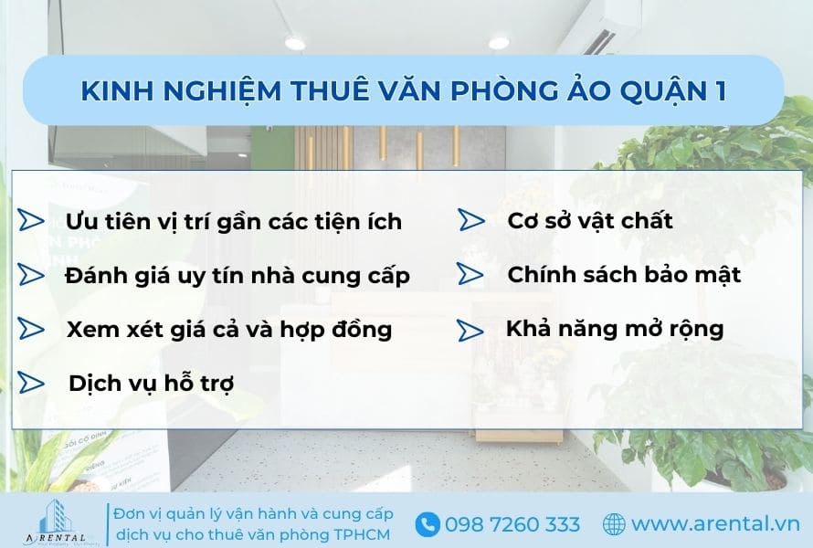 Kinh nghiệm đúc kết thiết thực chọn thuê văn phòng ảo quận 1 TPHCM.