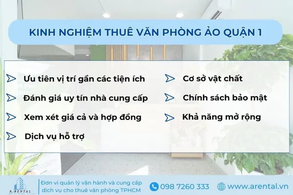 Kinh nghiệm đúc kết thiết thực chọn thuê văn phòng ảo quận 1 TPHCM.