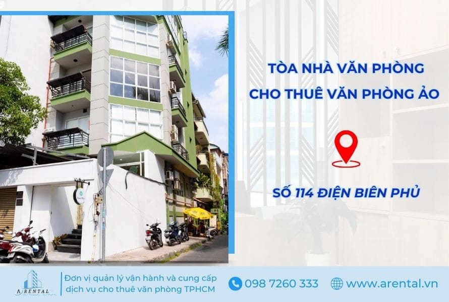 Mặt tiền tòa nhà 114 Điện Biên Phủ, phường Đa Kao.