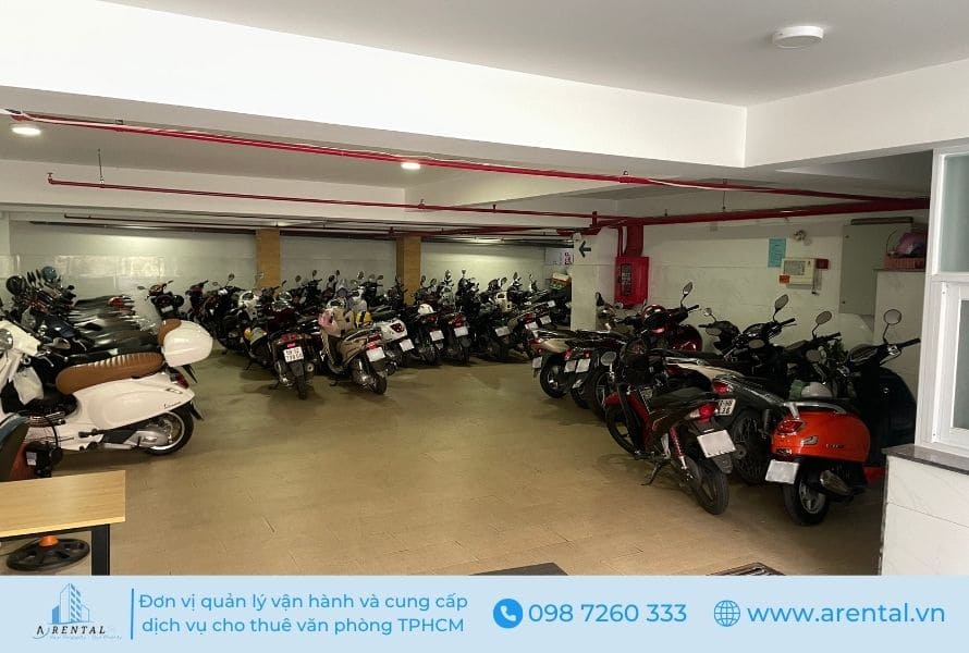 Hầm để xe rộng rãi tại Arental Vietnam quận 2.