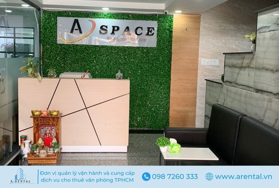 Sảnh chung tiếp khách chuyên nghiệp tại A Space Office quận 2.