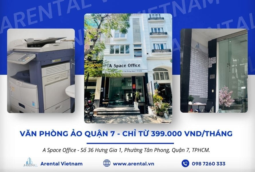 Arental Vietnam cho thuê văn phòng ảo quận 7 giá chỉ 399.000 VND/tháng.