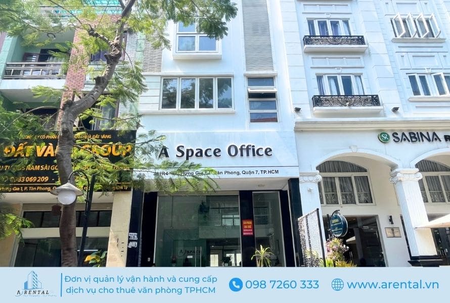 Mặt tiền tòa nhà A Space quận 7 tại khu Phú Mỹ Hưng.