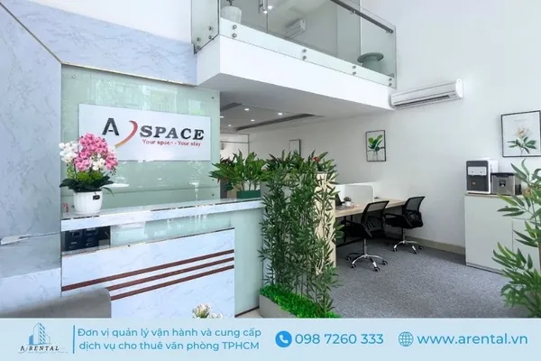 Khu vực sảnh tòa nhà dùng tiếp khách khi thuê văn phòng ảo Quận 7. Sảnh tiếp đón khách hàng tại tòa nhà cho thuê văn phòng ảo Phú Mỹ Hưng.