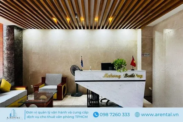 Khu vực lễ tân chuyên nghiệp tại văn phòng ảo Tân Bình.
