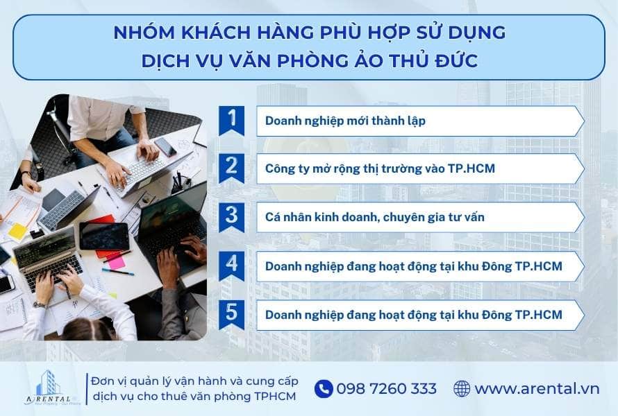 5 nhóm khách hàng phù hợp sử dụng dịch vụ văn phòng ảo quận Thủ Đức.
