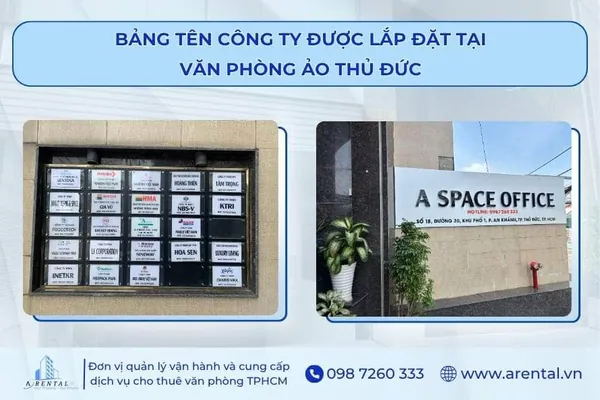 Lắp đặt bảng tên ngay phía trước tòa nhà.