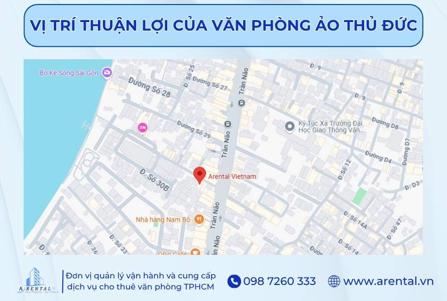 Địa chỉ cho thuê văn phòng ảo Thủ Đức có vị trí giao thông thuận lợi.