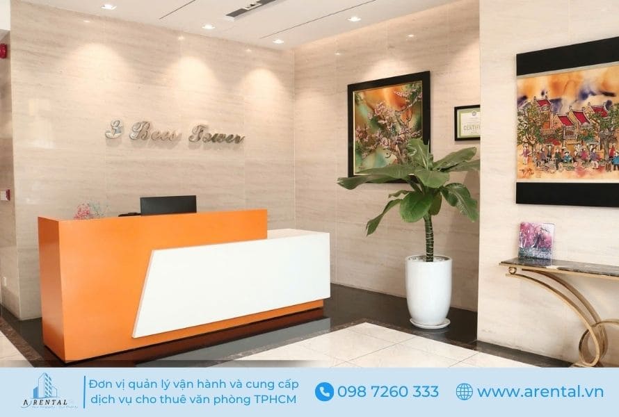 Sảnh chung đón tiếp khách hàng tại tòa nhà 3 Bees Tower văn phòng ảo quận Phú Nhuận.