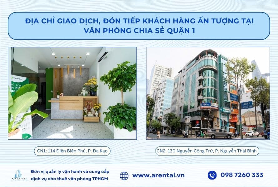 Văn phòng chia sẻ TPHCM Quận 1 cung cấp địa chỉ đón tiếp khách hàng uy tín. 