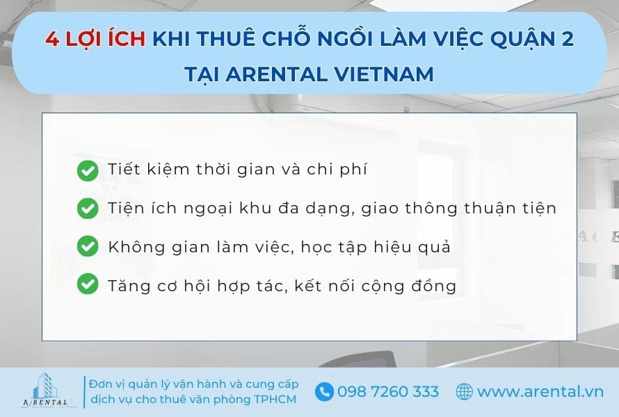 4 lợi ích khi thuê chỗ ngồi làm việc giá rẻ quận 2.