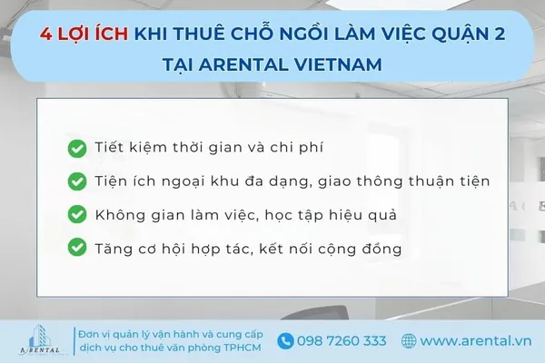 4 lợi ích khi thuê chỗ ngồi làm việc giá rẻ quận 2.