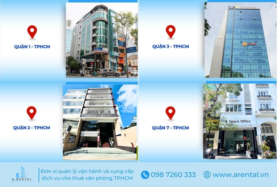Arental Vietnam cung cấp dịch vụ văn phòng chia sẻ HCM tại 4 quận.