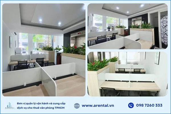 Khu vực văn phòng chia sẻ nằm tại tầng trệt thiết kế theo không gian mở, nâng cao khả năng kết nối giữa các khách hàng. Khu vực văn phòng chia sẻ nằm tại tầng trệt thiết kế theo không gian mở.