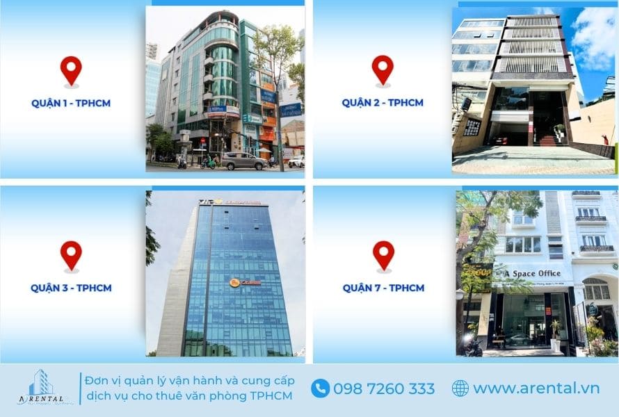 Arental Vietnam cung cấp dịch vụ văn phòng chia sẻ tại 4 quận TPHCM.