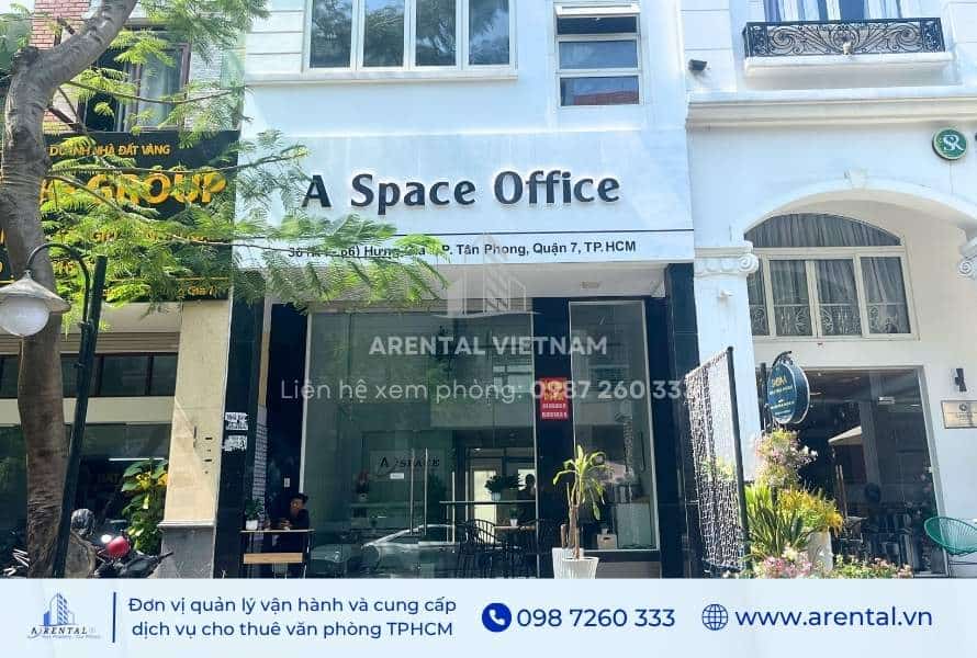 Mặt tiền tòa nhà A Space Office tọa lạc tại khu đô thị Phú Mỹ Hưng.