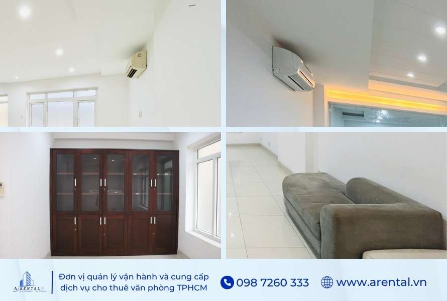 Nội thất được trang bị sẵn cho doanh nghiệp tại văn phòng cho thuê diện tích 45m2 Quận 7.