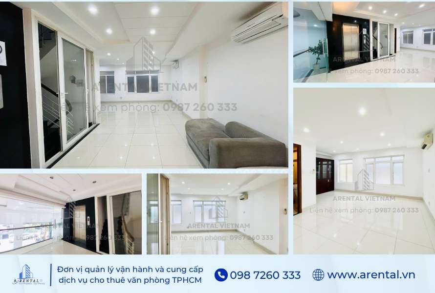 Tổng thể không gian văn phòng cho thuê 45m2 tại Quận 7.