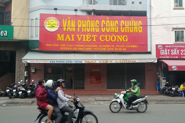 văn phòng công chứng mai việt cường