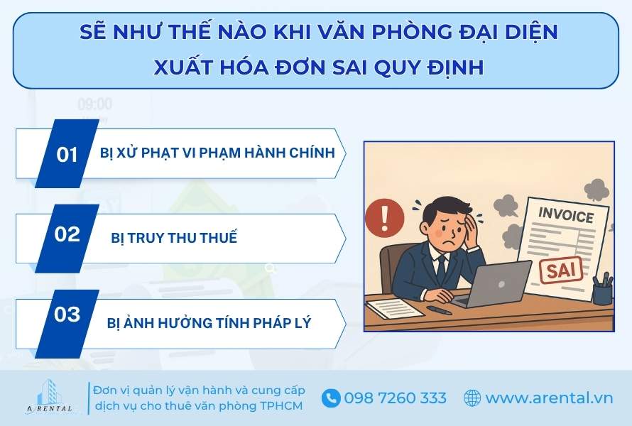 Hệ quả khi văn phòng đại diện xuất hóa đơn sai quy định.