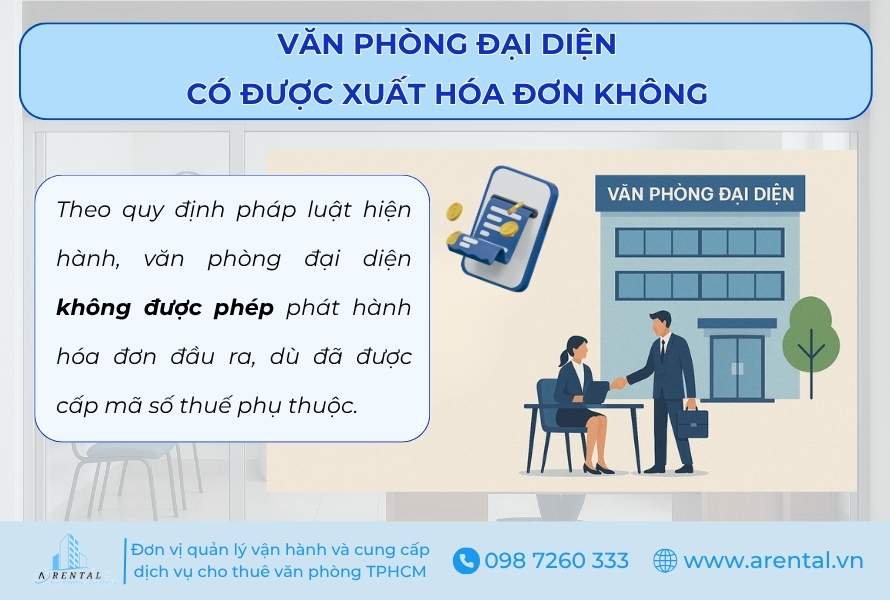 Văn phòng đại diện không được phát hành hóa đơn.