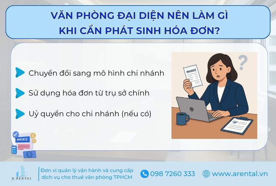 Việc cần làm khi văn phòng đại diện muốn xuất hóa đơn.