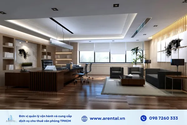 Văn phòng làm việc được thiết kế theo hướng sang trọng.