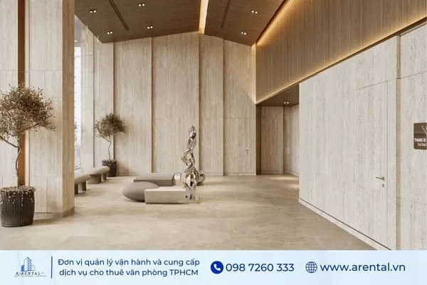 Không gian thiết kế cao trần đảm bảo sự thông thoáng tại tòa nhà Yteco Tower.