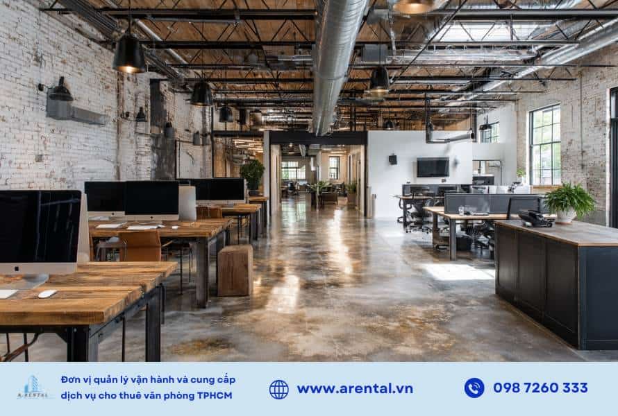 Phong cách công nghiệp thể hiện nét mạnh mẽ, phá cách và cá tính thương hiệu độc đáo.