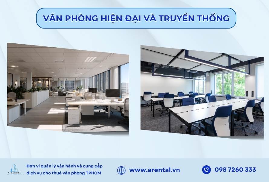Văn phòng hiện đại khác biệt rõ rệt về thiết kế, công nghệ và trải nghiệm làm việc so với mô hình truyền thống.