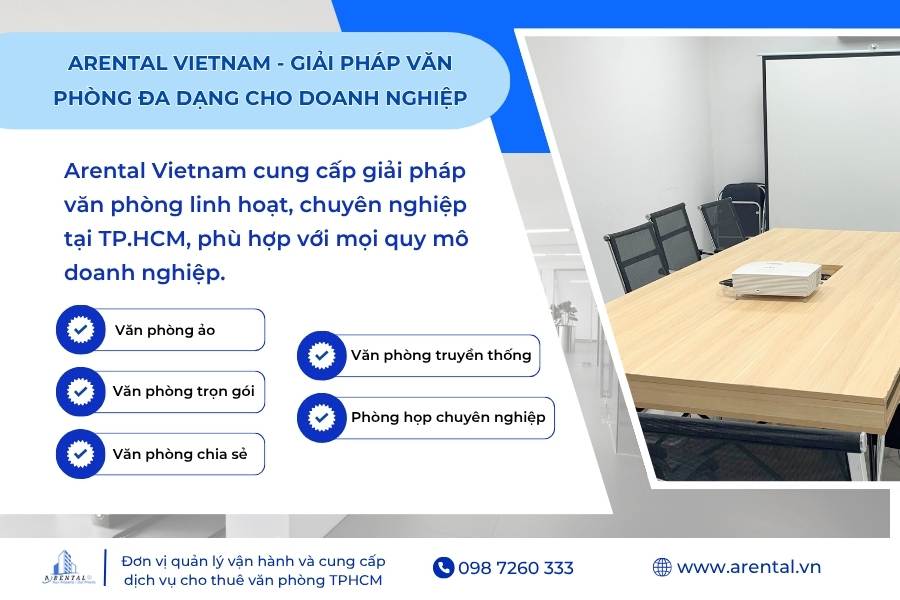 Arental Vietnam - đơn vị cho thuê văn phòng đa dạng, uy tín.